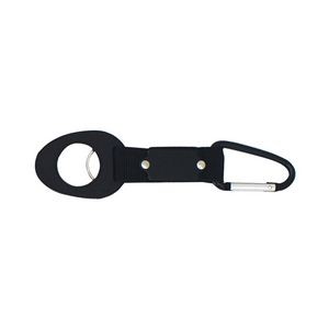 Functional Carabiner Keyring Bottle Holder With Strap And Metal Plate 12