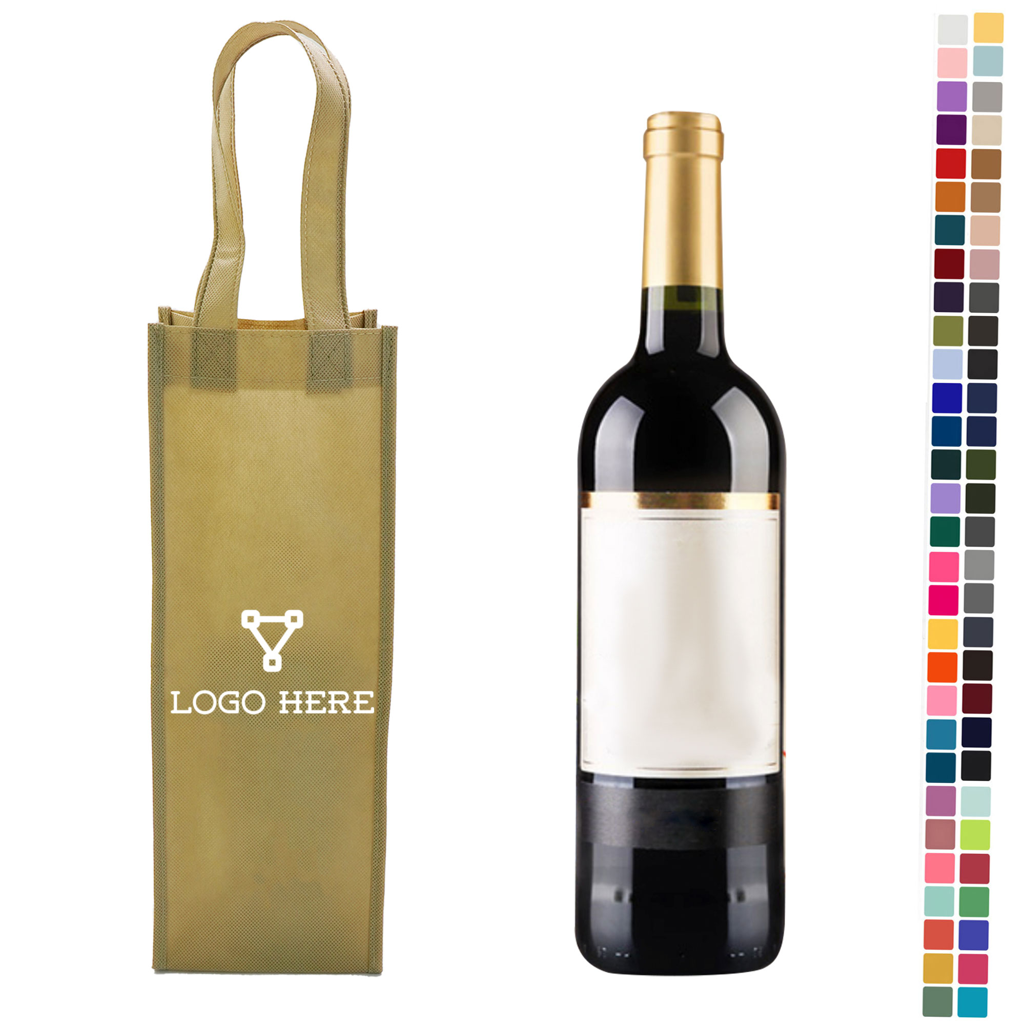 Single Bottle Non-woven Wine Tote Bag 2