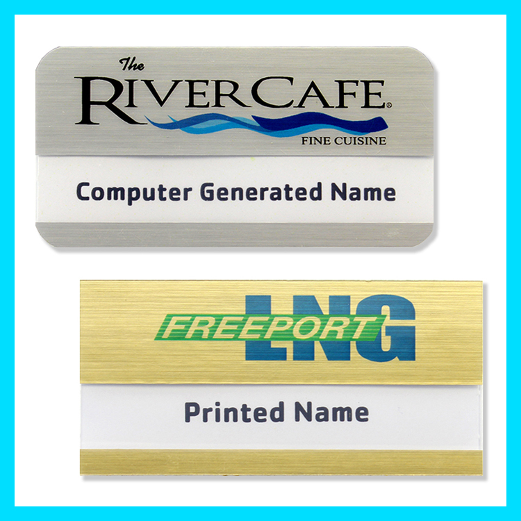 The Orion full color metallic reusable name badge 1.5"x3" 4