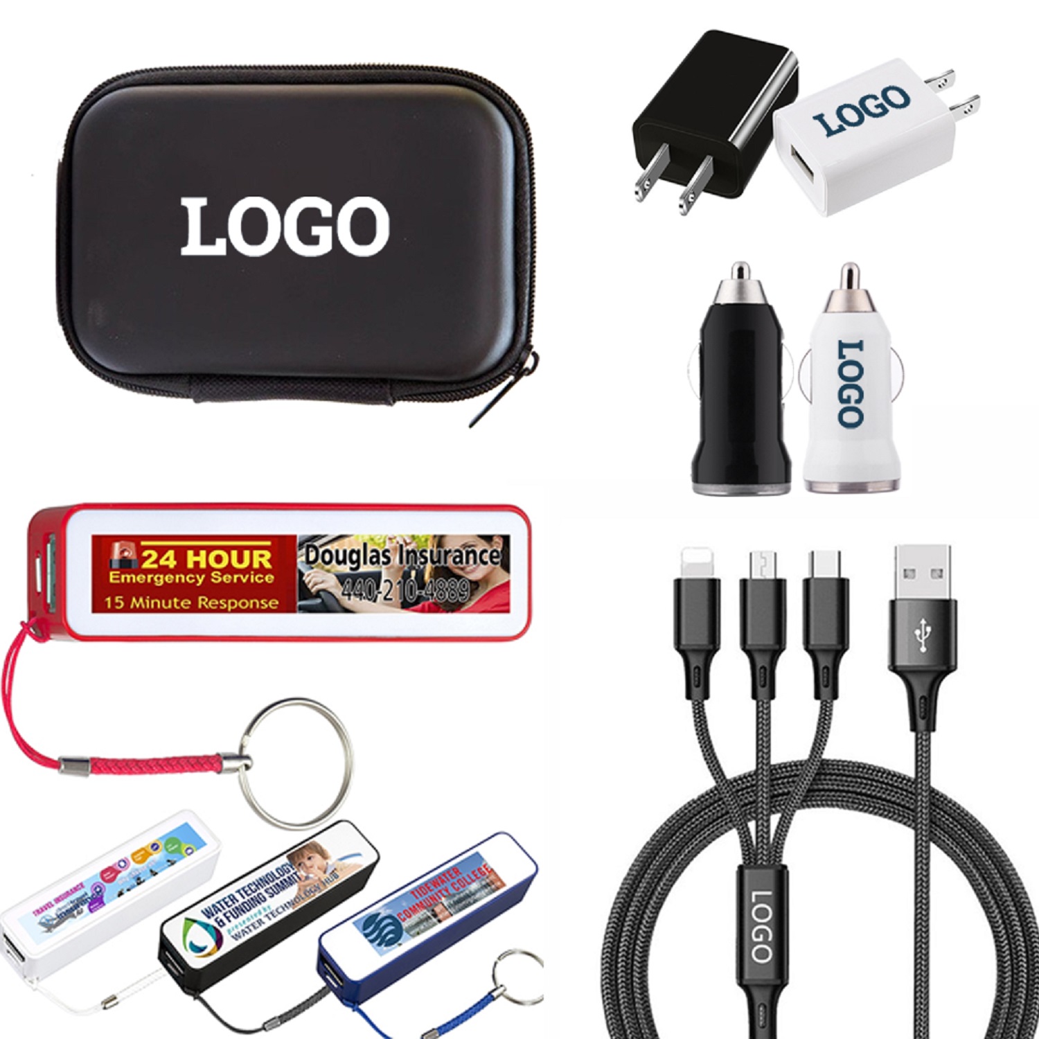 4-in-1 Power Bank Wall Car Travel Charger Kit 1