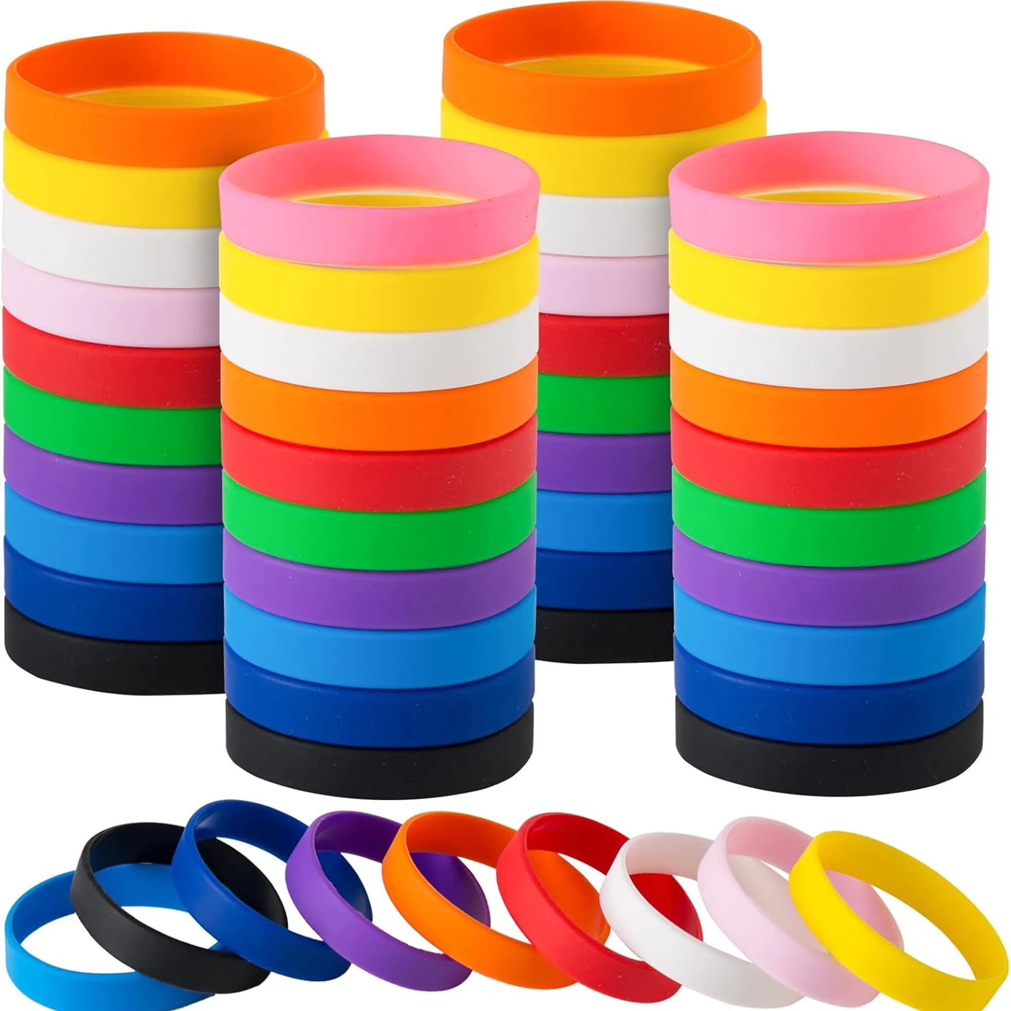 Rubber Bracelets Colored Blank Silicone Wristbands 6