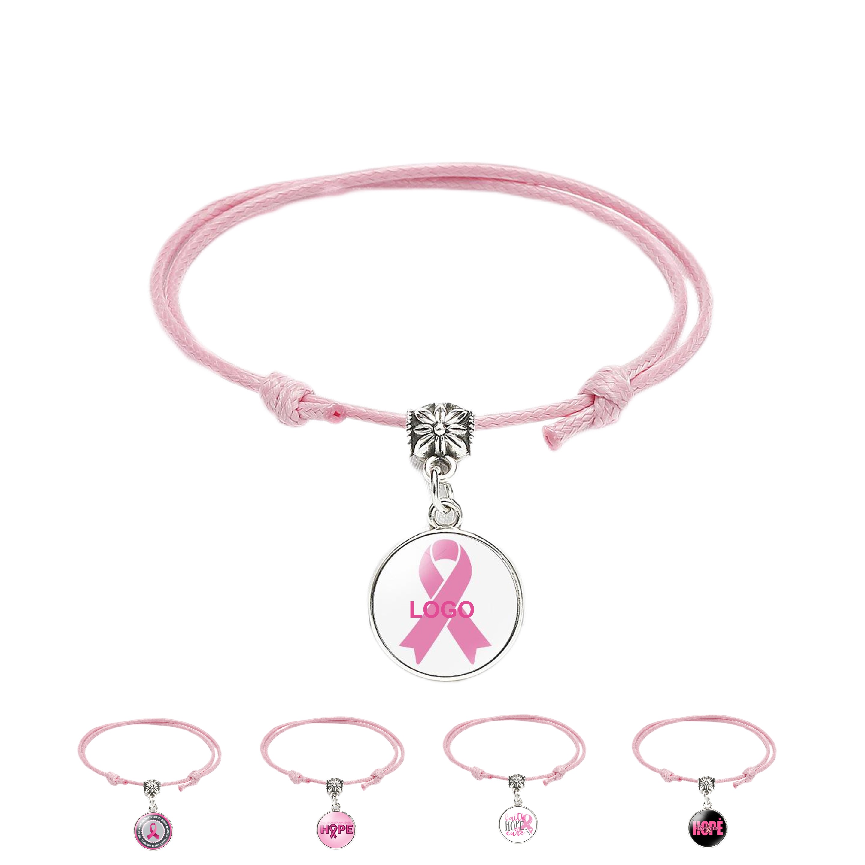 Breast Cancer Awareness Bracelet Adjustable (direct import) 5