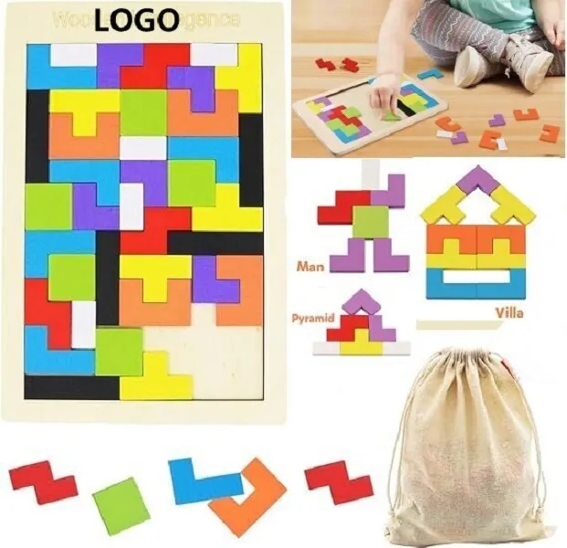 Wooden Kids Puzzles Brain Teasers Toy Educational Gift 7