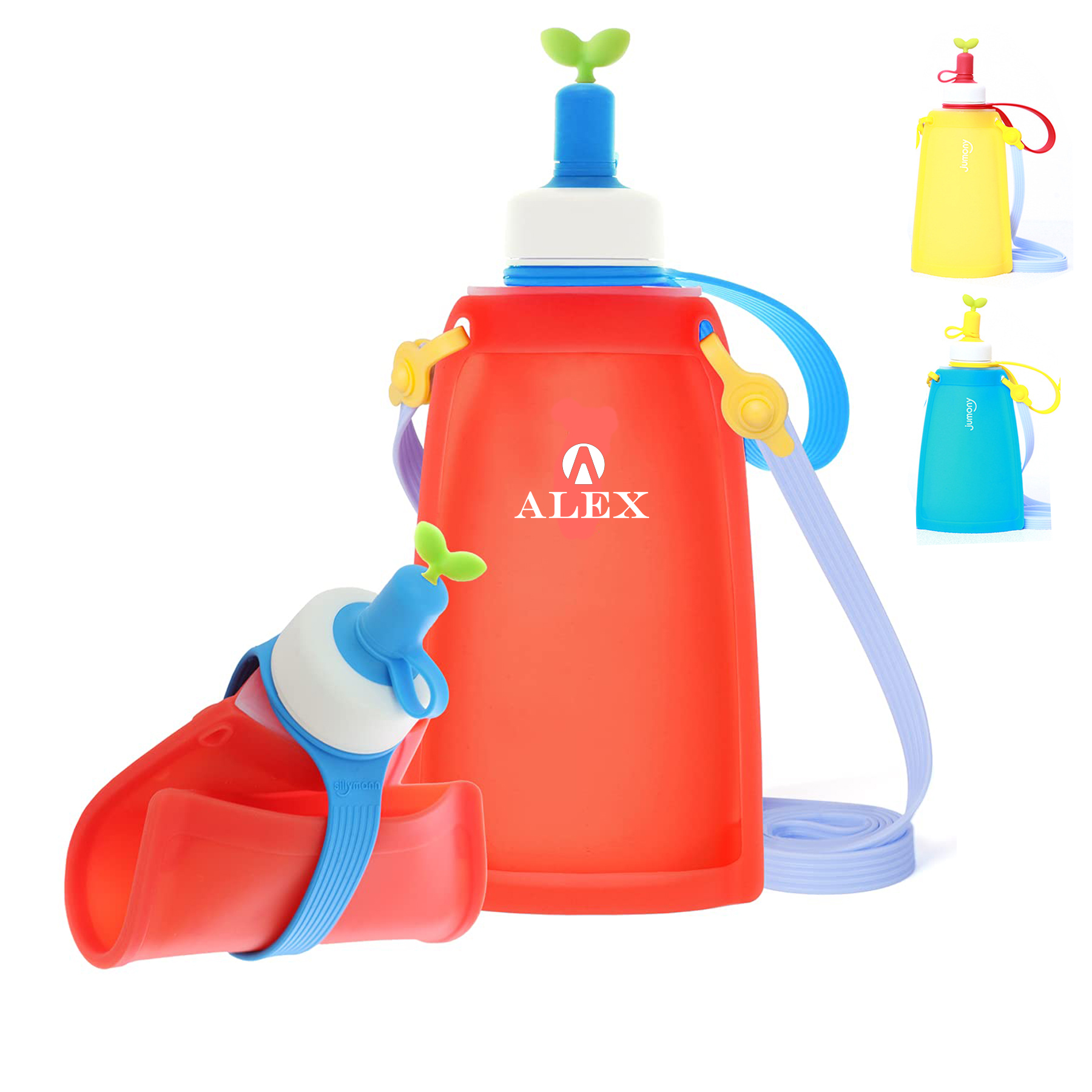 10 oz Silicone Collapsible Water Pouch with Straw Spout 2