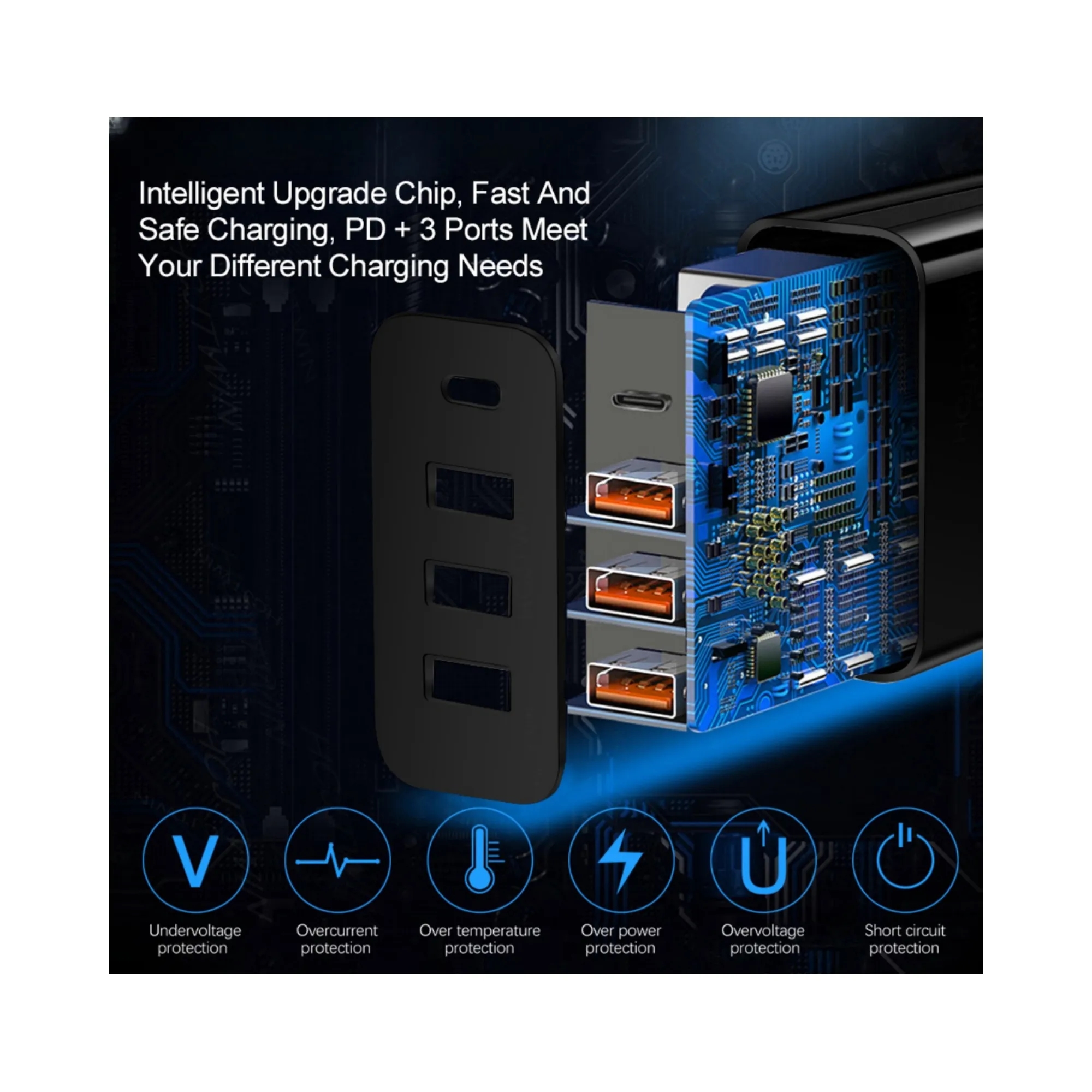 4 Port USB Travel Wall Charger Plug 2