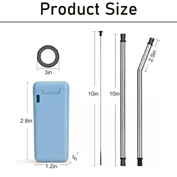 Collapsible Straw With Carrying Case 2