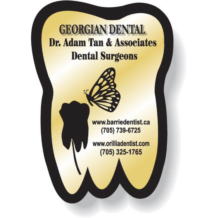 Stock Tooth Magnet .020 (1.625"x2.375") Full Colour Imprint White Vinyl Topcoat