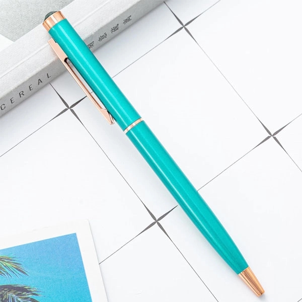 Diamond Top Slim Twist Metal Ballpoint Pen 7