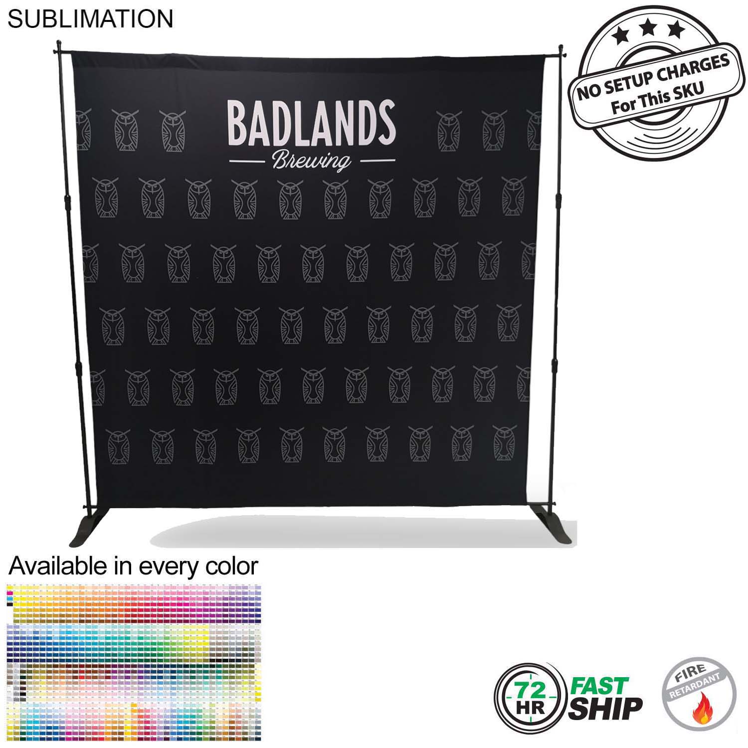 72 Hr Fast Ship - 8' Exhibitor Expanding Display Kit, Media Wall, Backdrop, with Full Color Graphics 2