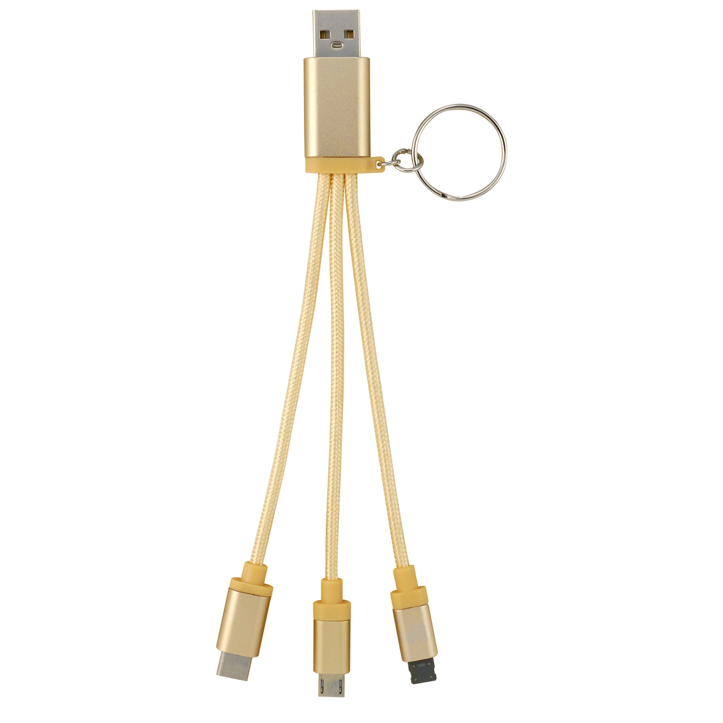 Metallic 3-in 1 Keychain Cable with Type C USB 15