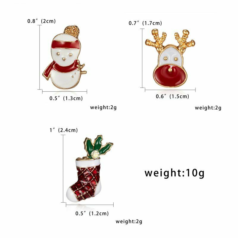Cartoon Christmas Elk Tree Santa Claus Brooch Pin Collar Lap 1