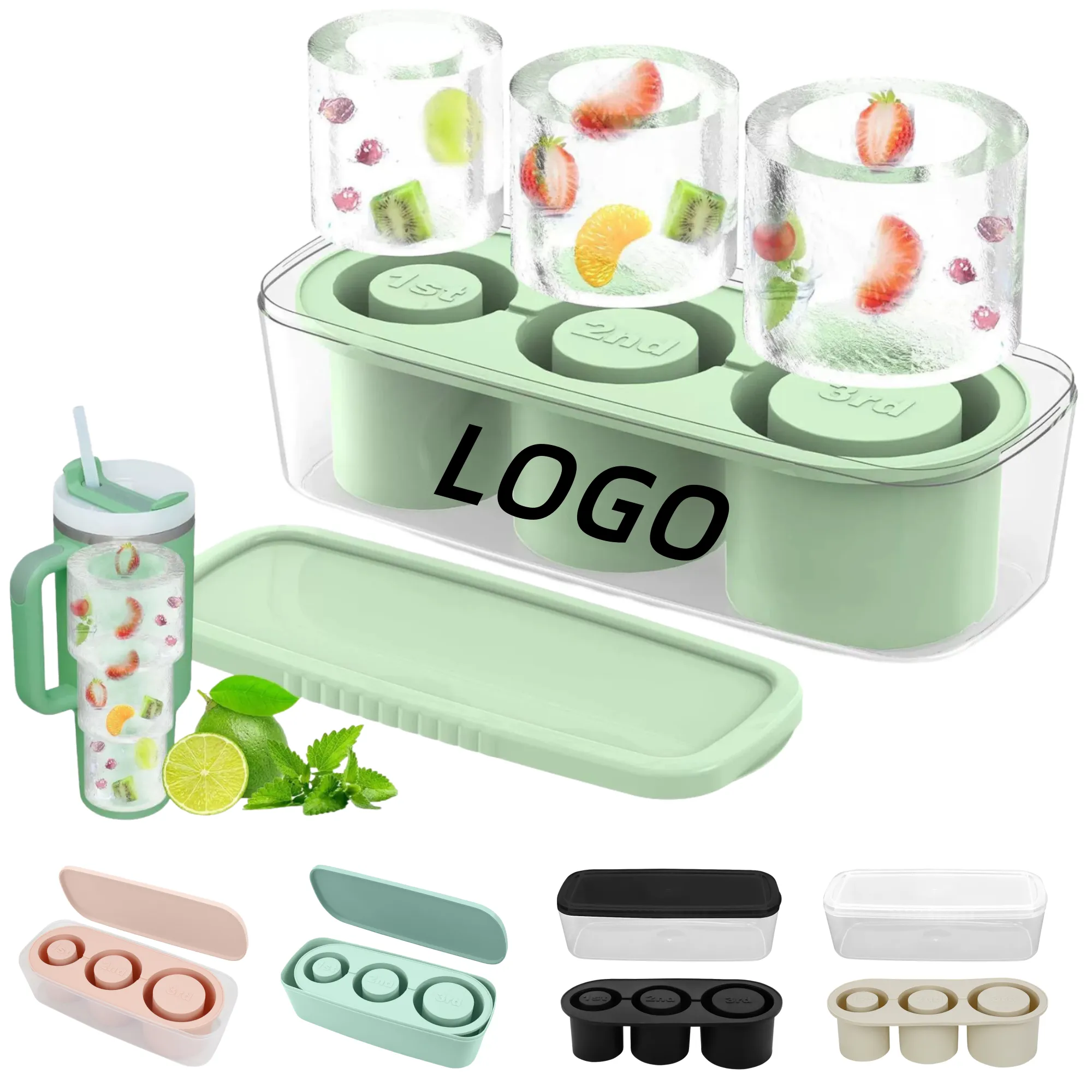 Cylindrical Silicone Ice Cube Mold 2