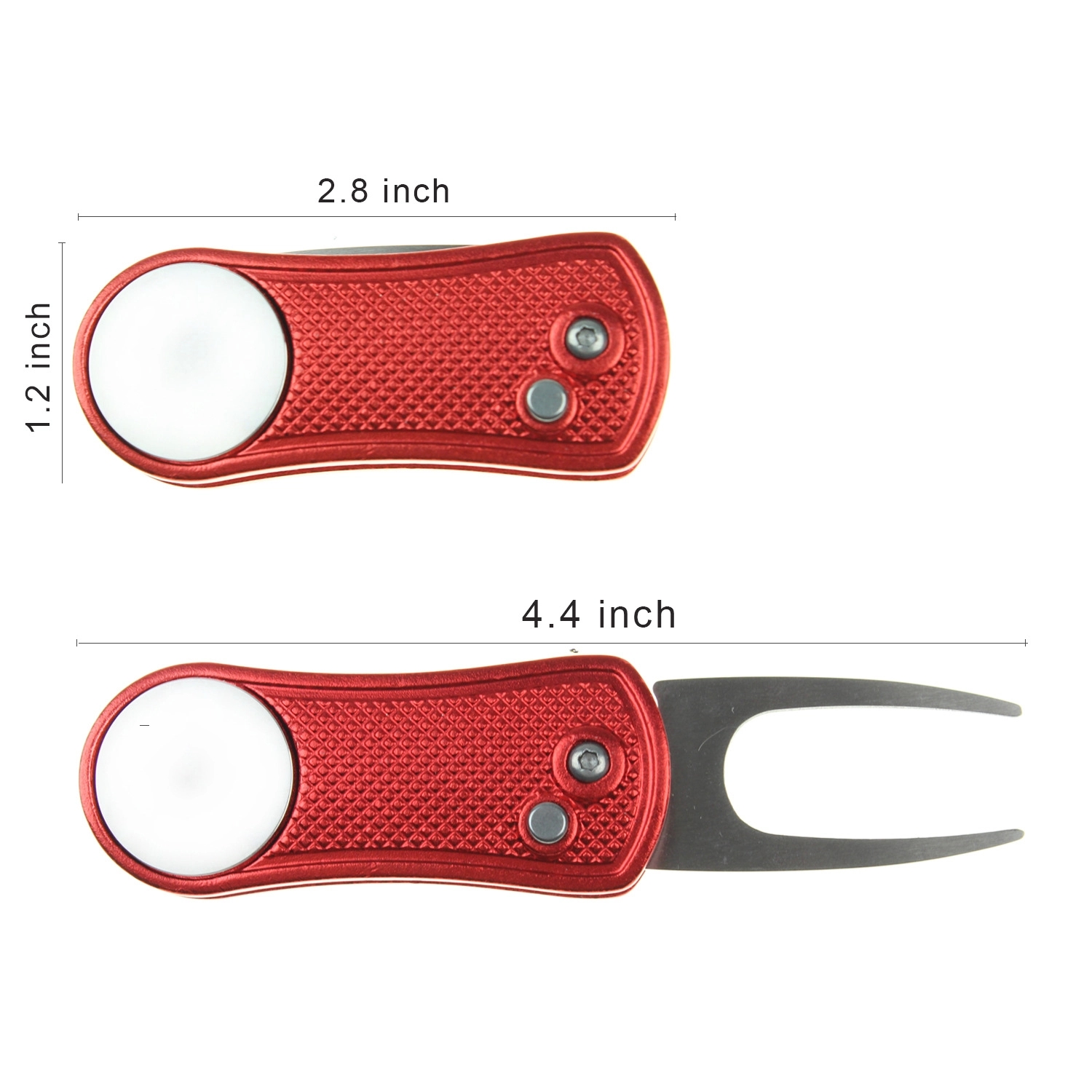 Foldable Golf DivotRepair Tool with Magnetic Ball Marker 6