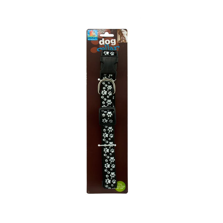 Dog Collar - Paw Prints Assorted Colors 18"-24" 2