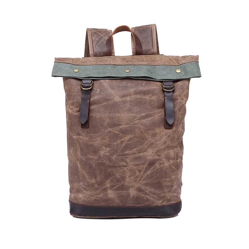Roll Top Leather Backpack 7