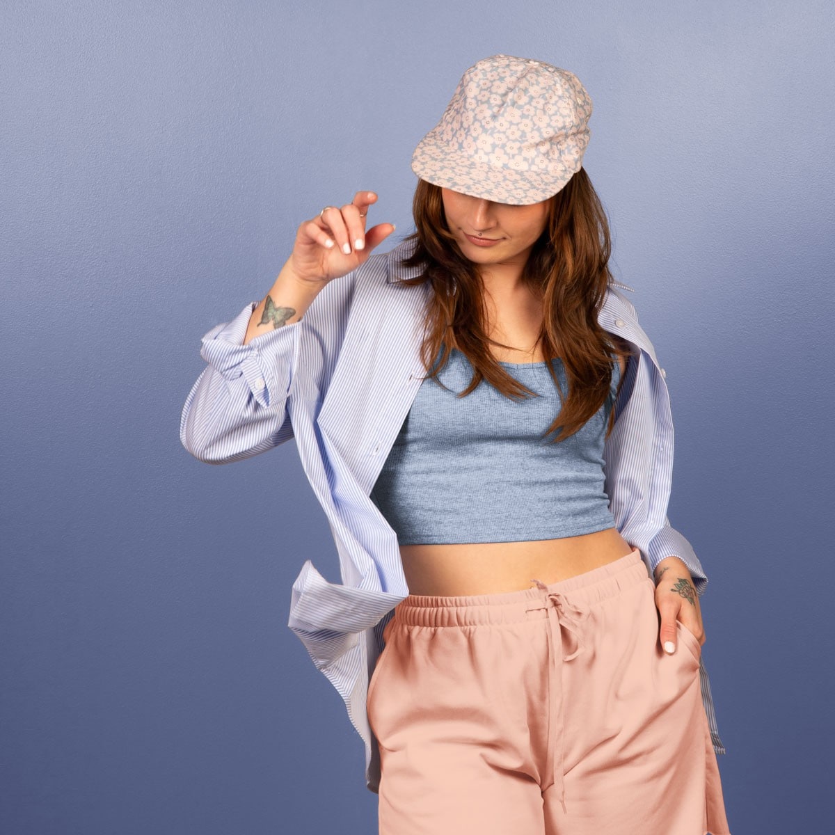 5-PANEL HAT - FLAT BRIM - UNSTRUCTURED - POLY TWILL 4CP