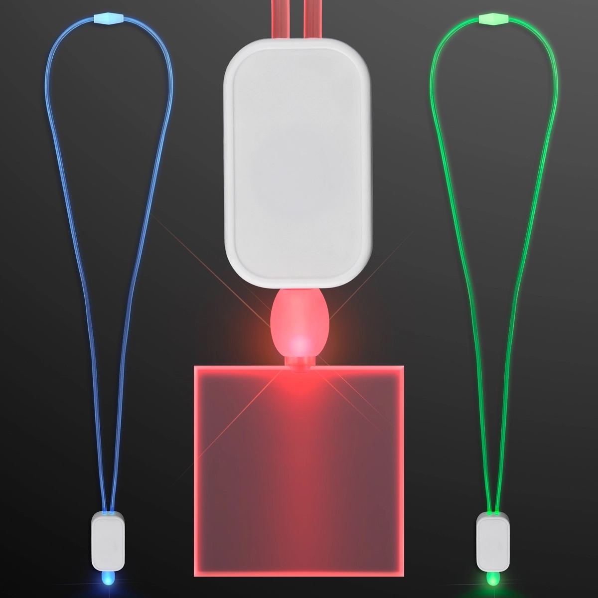LED Neon Lanyard with Acrylic Square Pendant 3