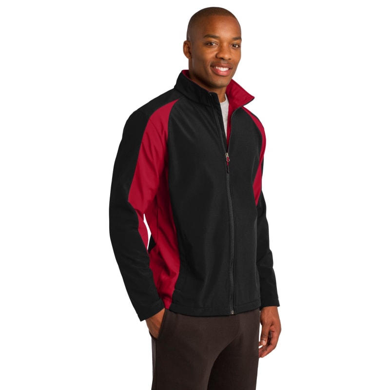 Sport-Tek Colorblock Soft Shell Jacket. 3