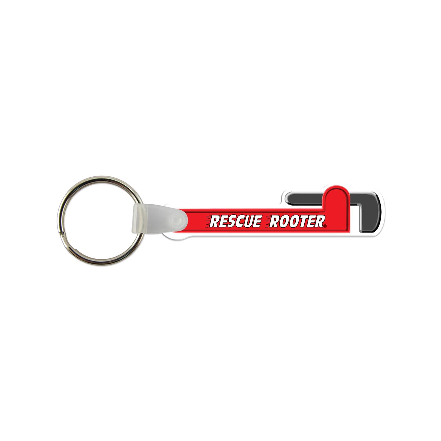 Pipe Wrench Shaped USA Made Vinyl Keychain 1
