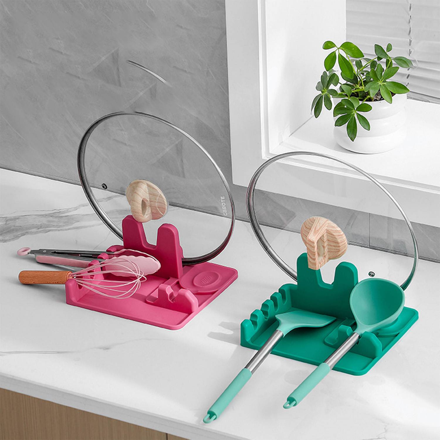 Silicone pot lid spatula rack 7