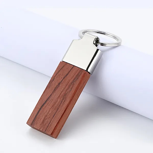Engraved Belmont Wood Key Chain 1