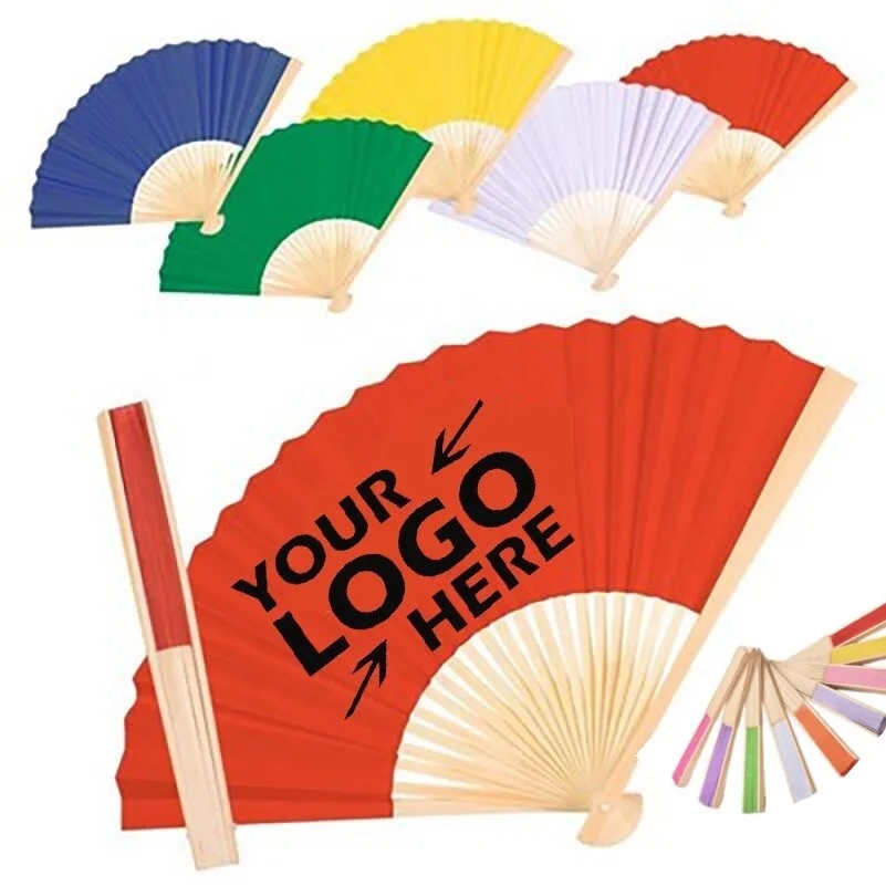 Full Color Folding Paper Fan with Bamboo Handle 5