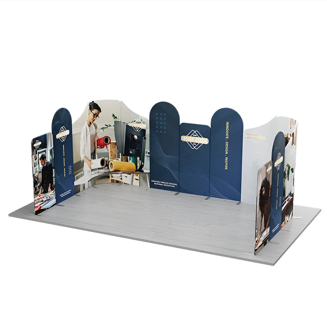 20ft Magnetic Modular Fabric Displays - U Shape Curved 4