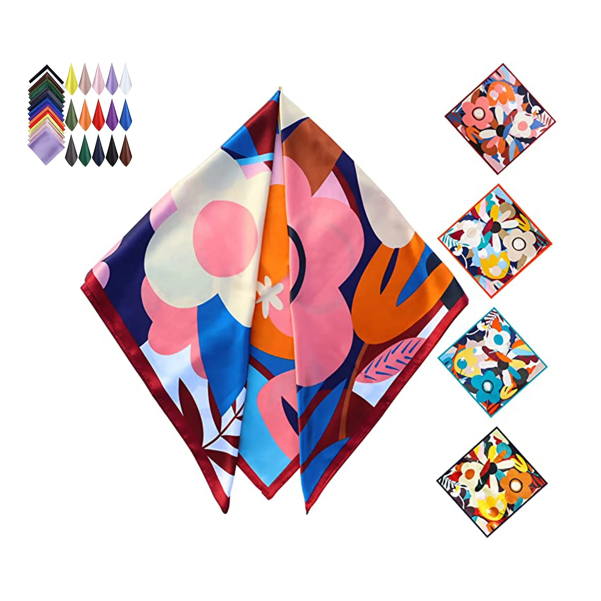 MOQ 100pcs Silk Double-Sided Square Scarf 2