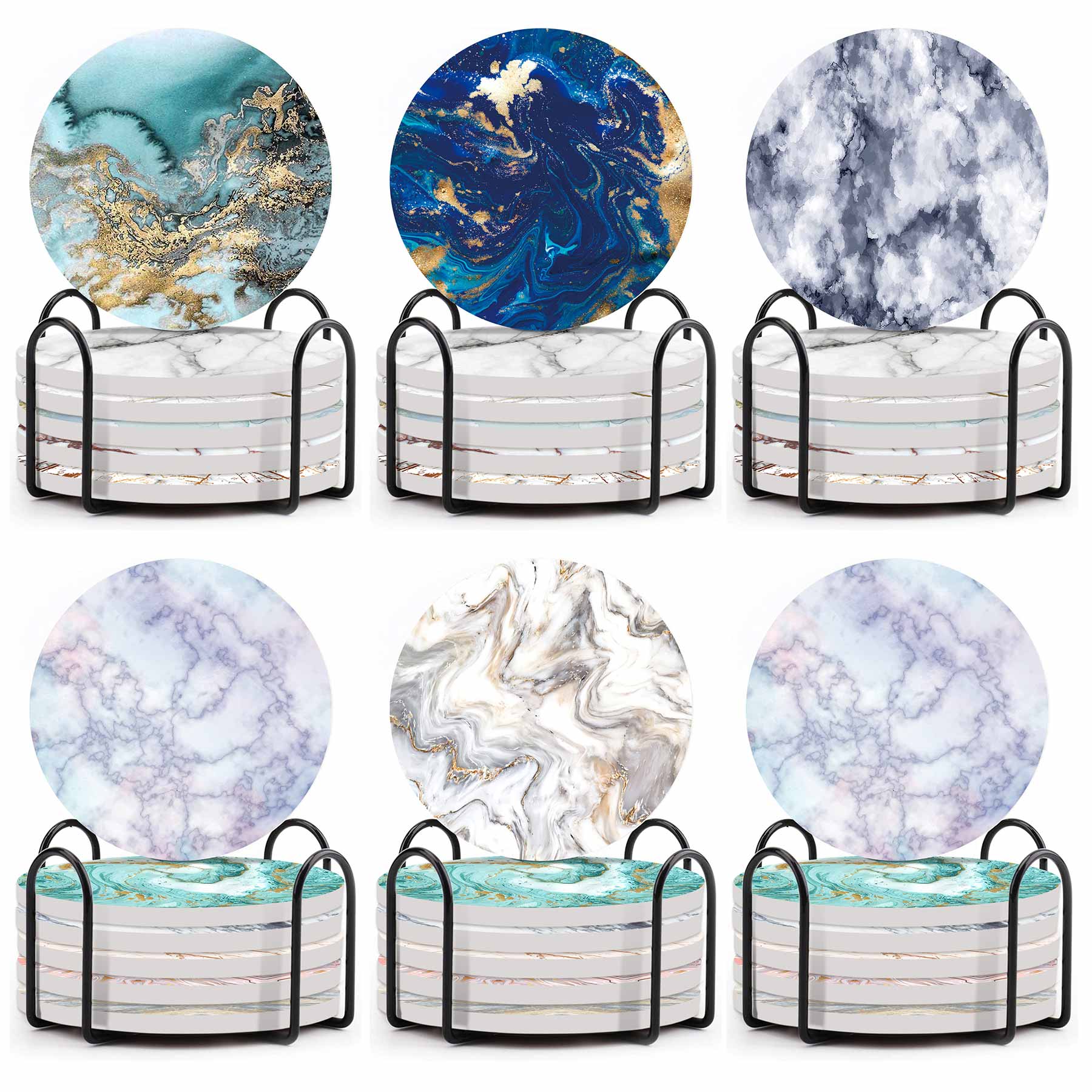 Absorbent Coaster Sets of 6 2