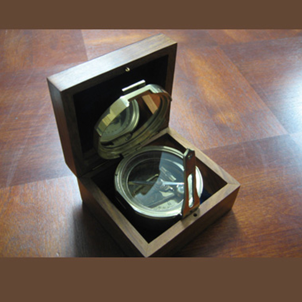 4" BRUNTON COMPASS IN WOOD BOX 1