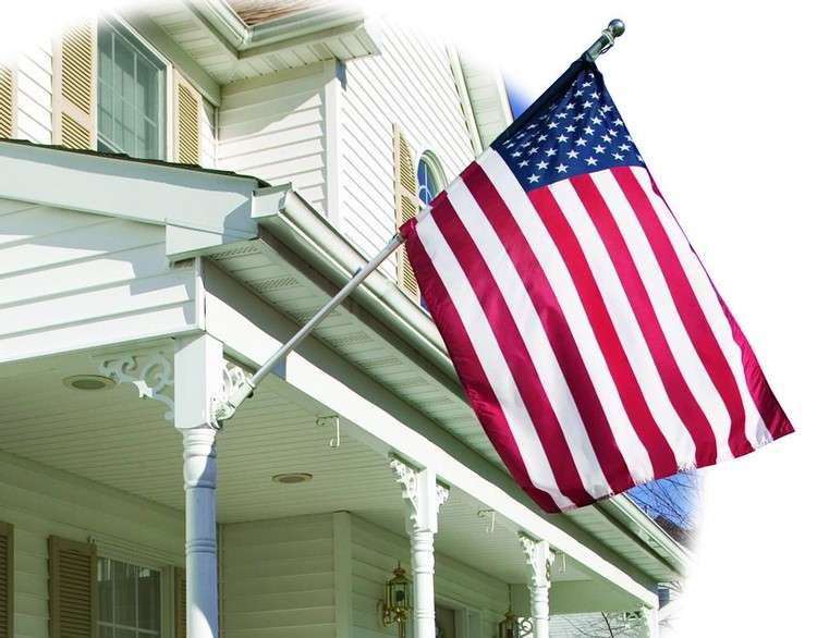 U.S. Embroidered Banner Flag - 2.25' x 4' 1