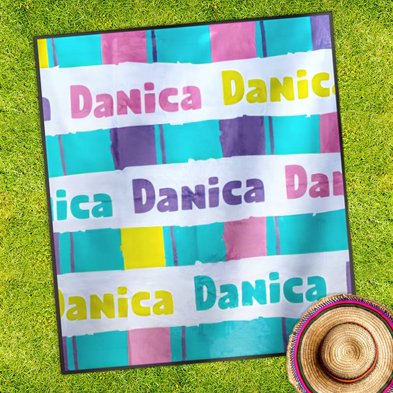 50" X 60" Custom Picnic Blanket With Carrying Strap 15
