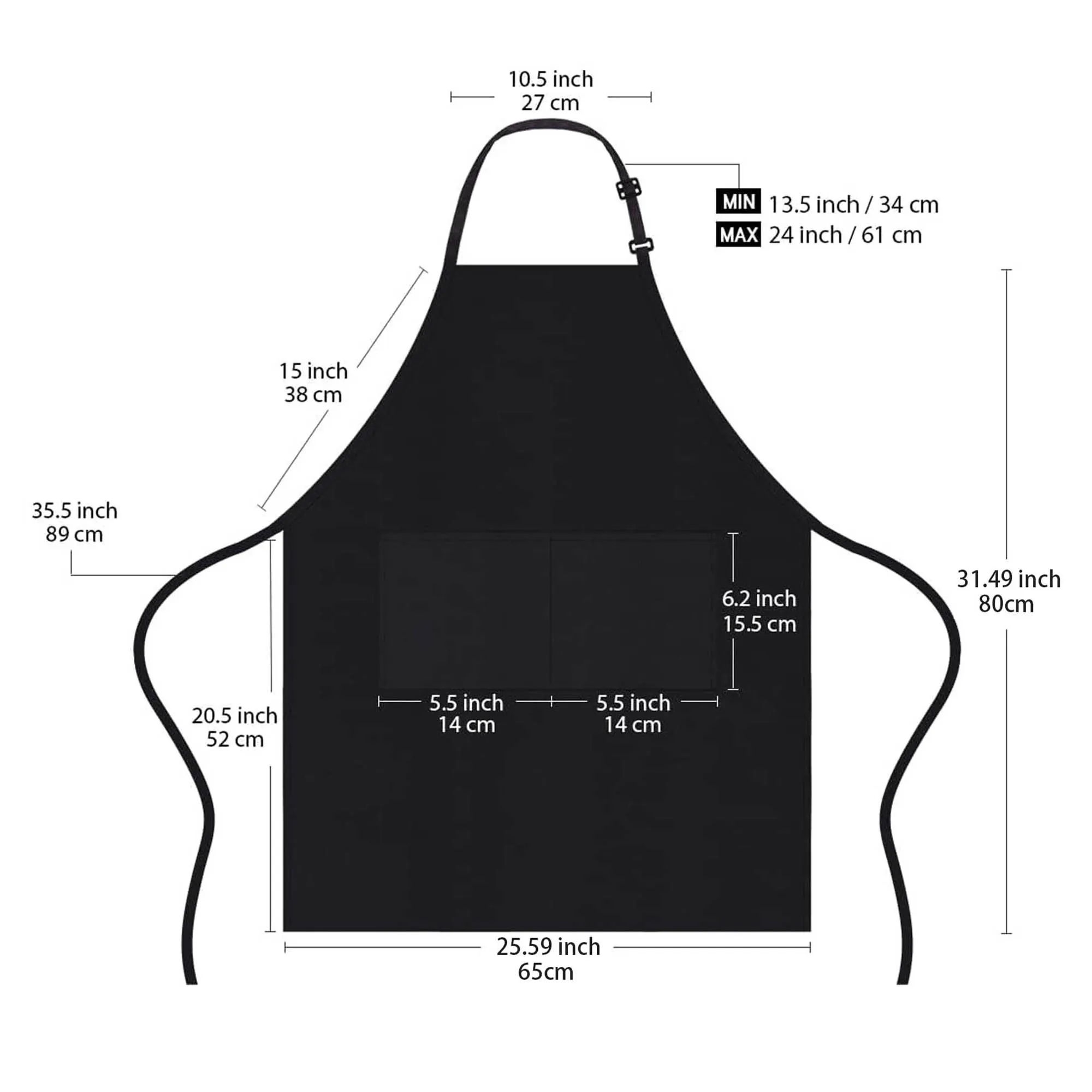 Adjustable Apron Waterdrop Resistant Cooking Kitchen Apron 4