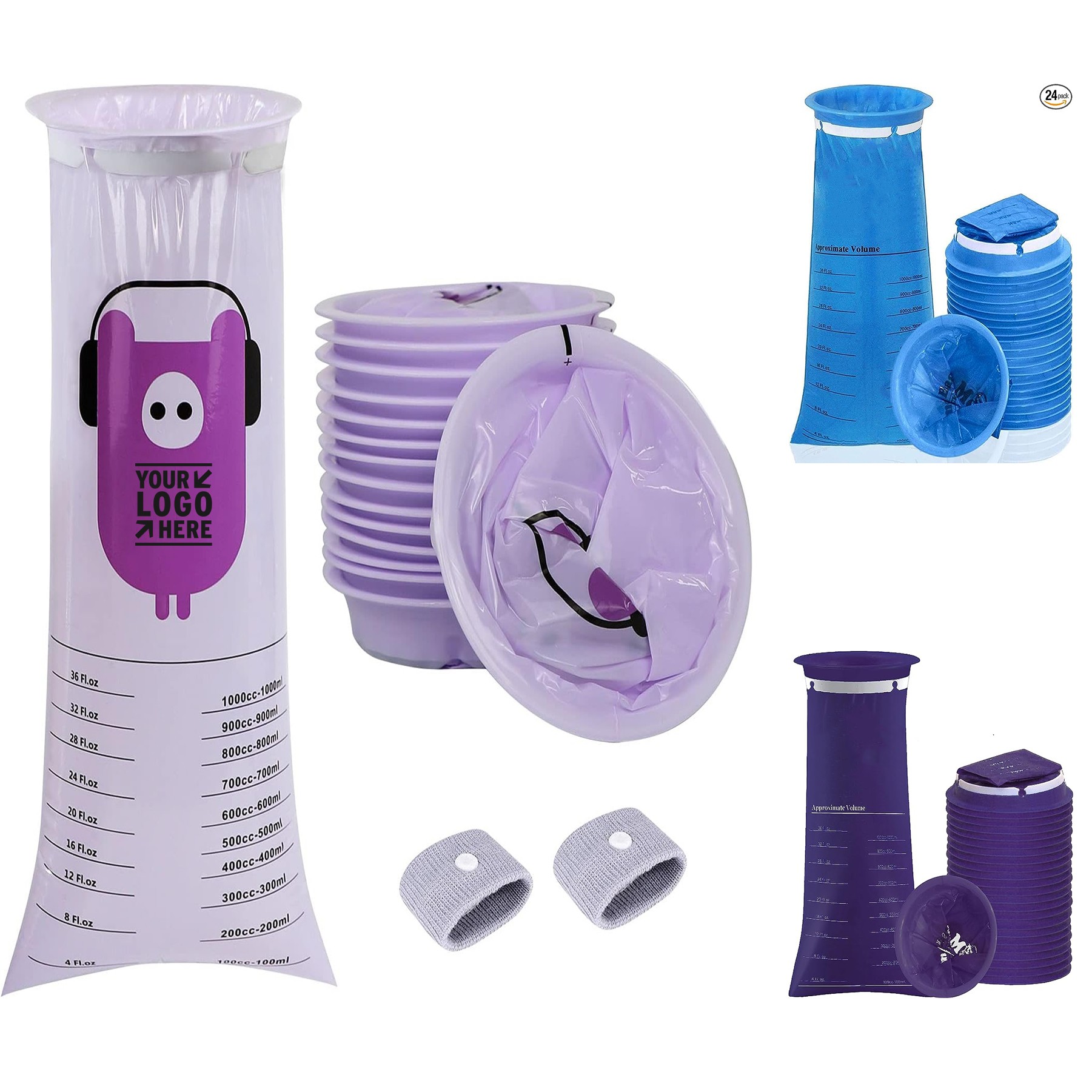 Kids Pregnant Taxis Drivers 1000ml Portable Leak Resistant Disposable Morning Sickness Vomit Bag 2