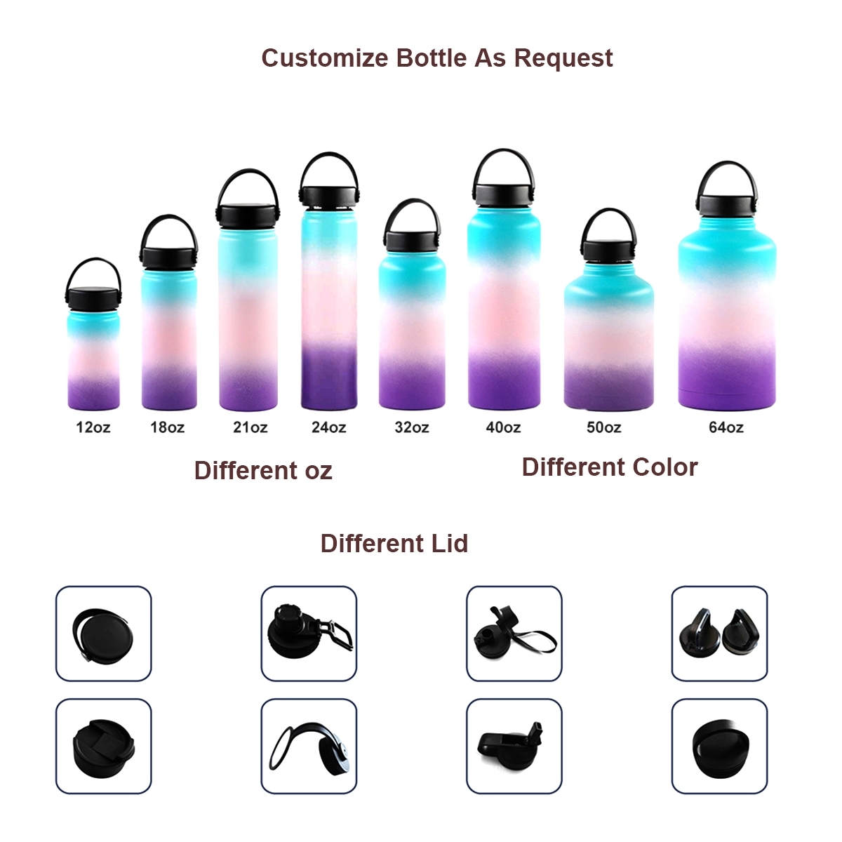 32oz Vacuum Insulated Stainless Steel Water Bottle, custom water bottle with logo imprint 1