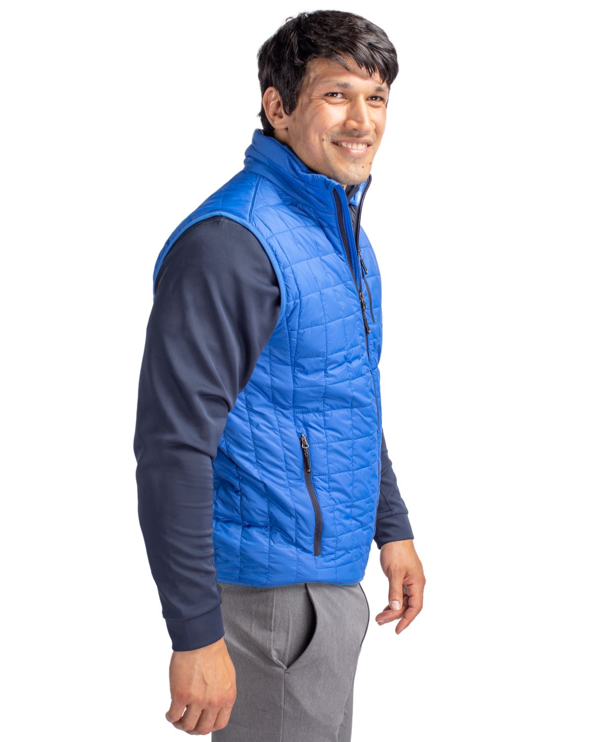 Cutter & Buck Rainier Recycled Insulated Puffer Mens Big & Tall Full Zip Vest Big & Tall 91