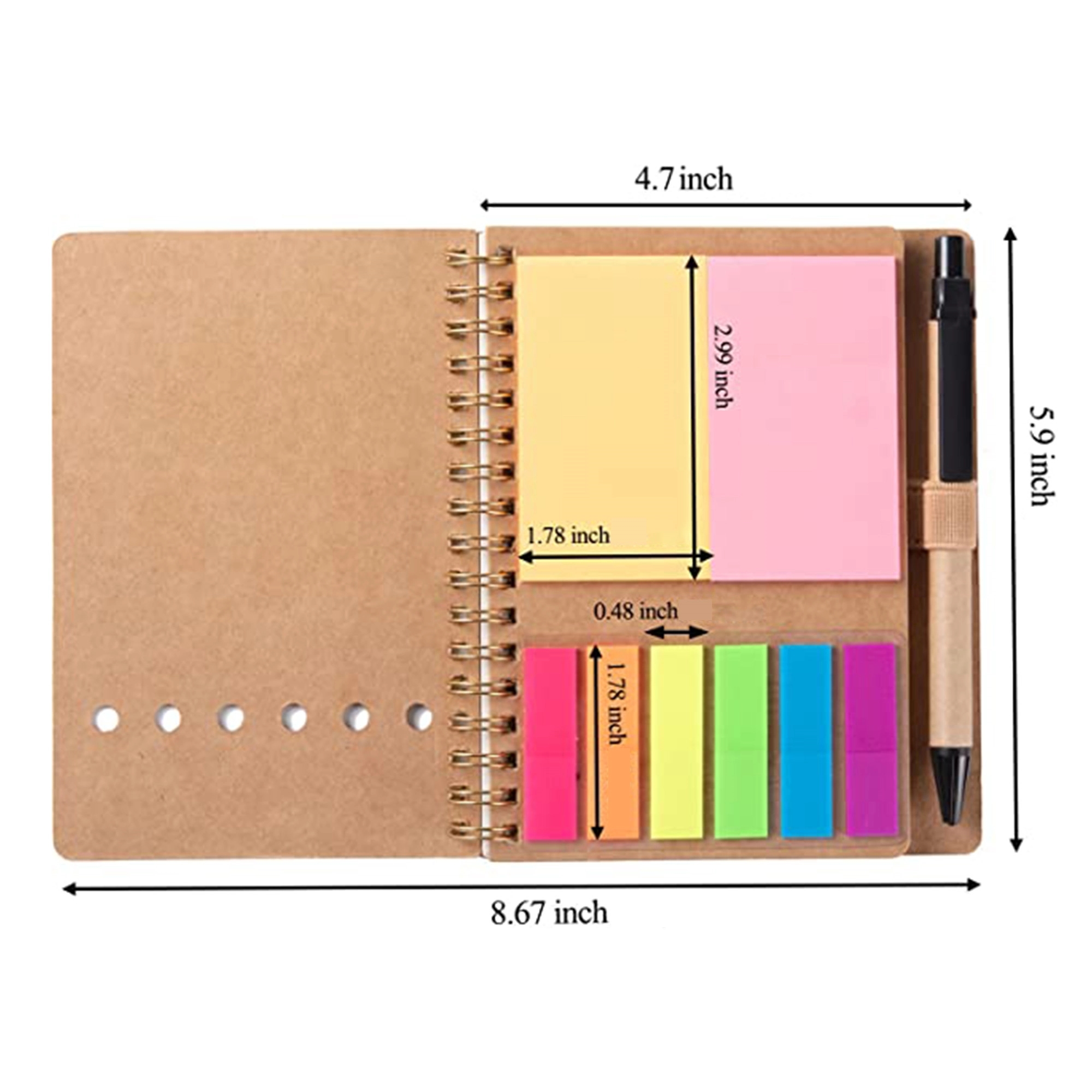 MOQ 50PCS Lined Spiral Kraft Paper Notebook 7
