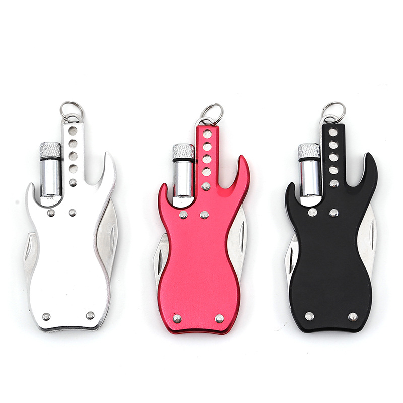 3-in-1 Mini Guitar-Shaped Multitool w/Keychain Knife 1