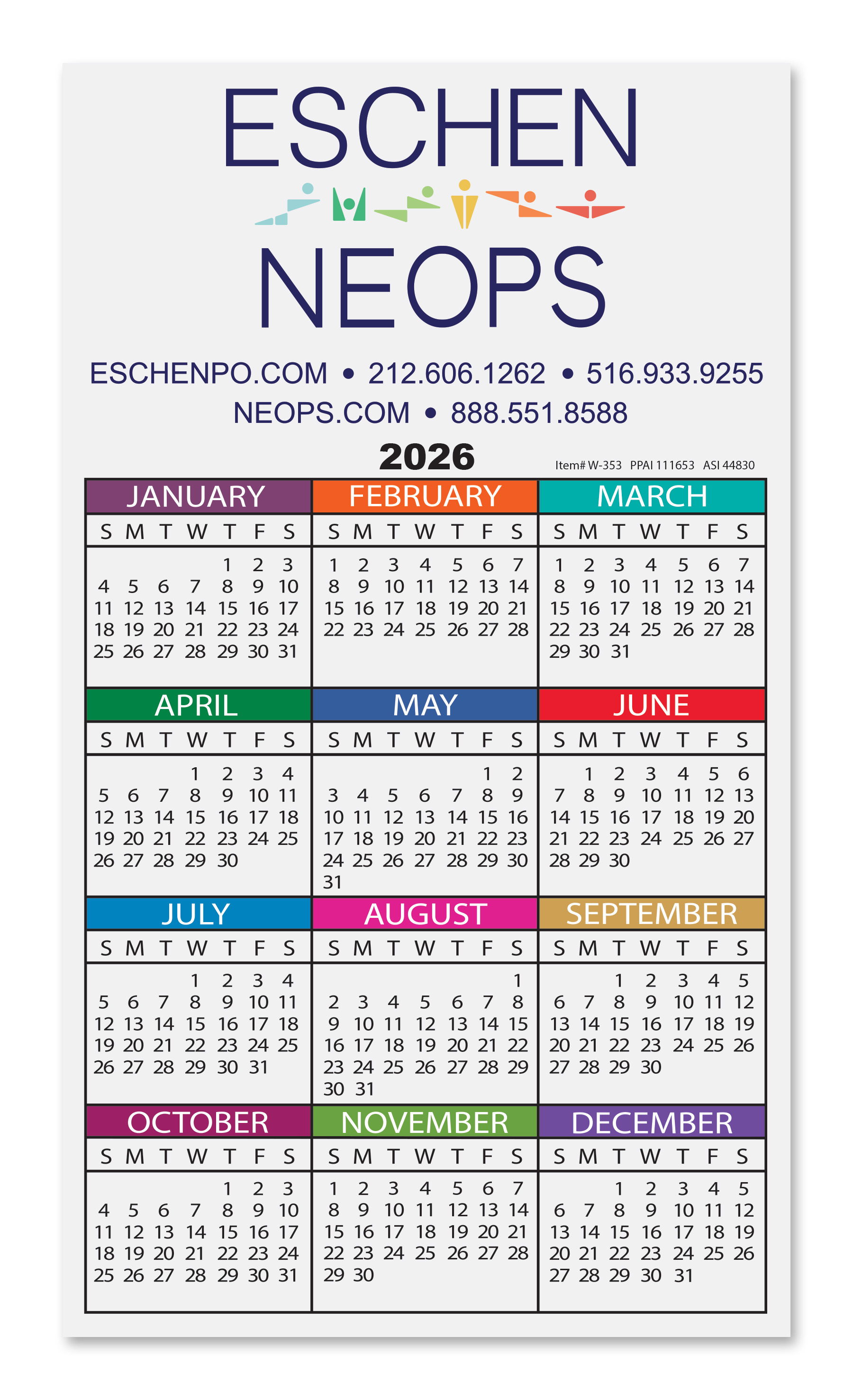 Calendar Card 4" x 7" 3