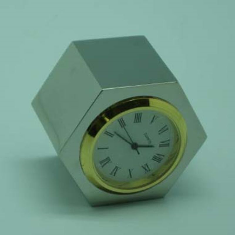 Designer Two Tone Quartz Stainless Desktop Clock 3