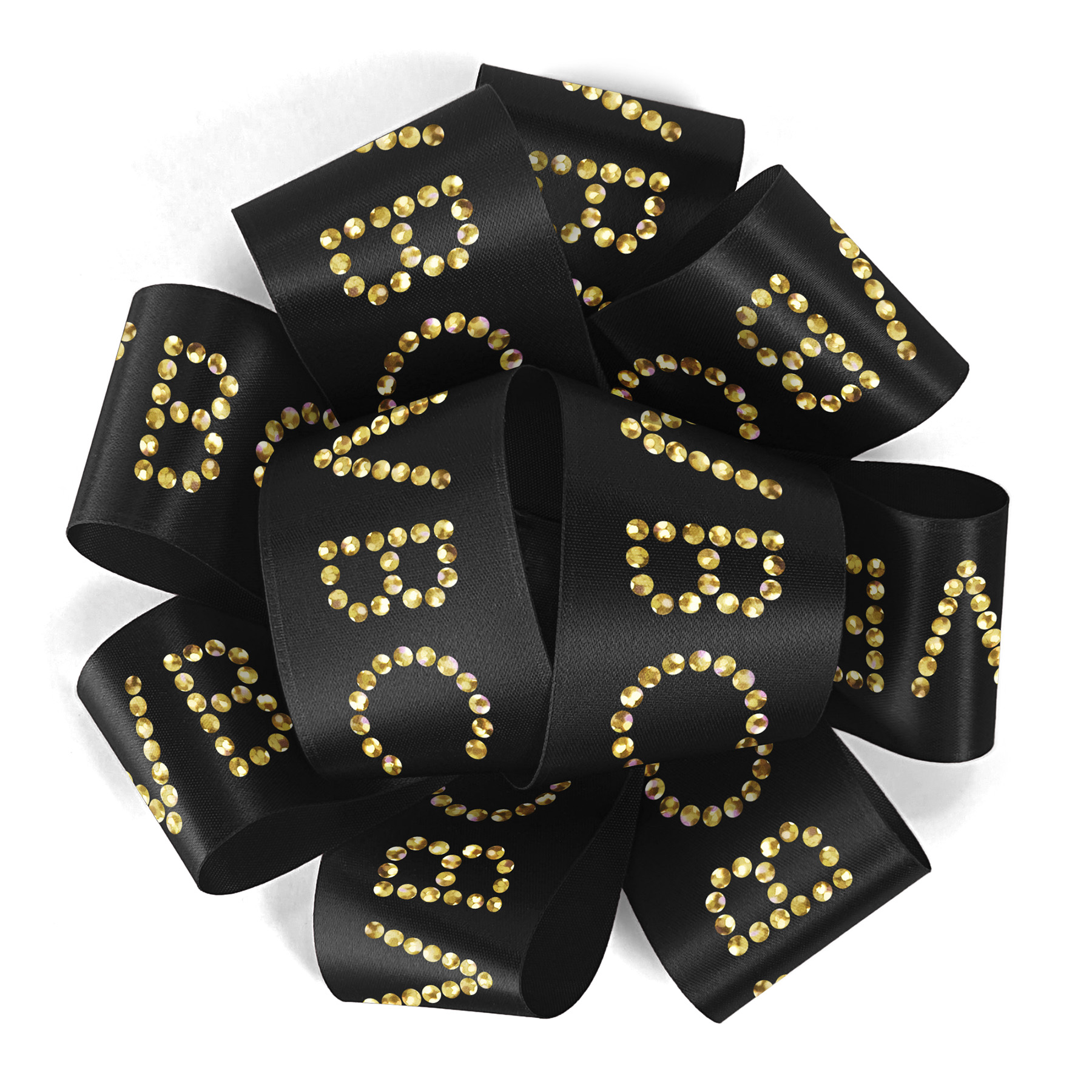 1½" Badge Satin Bow - Sparkle 20