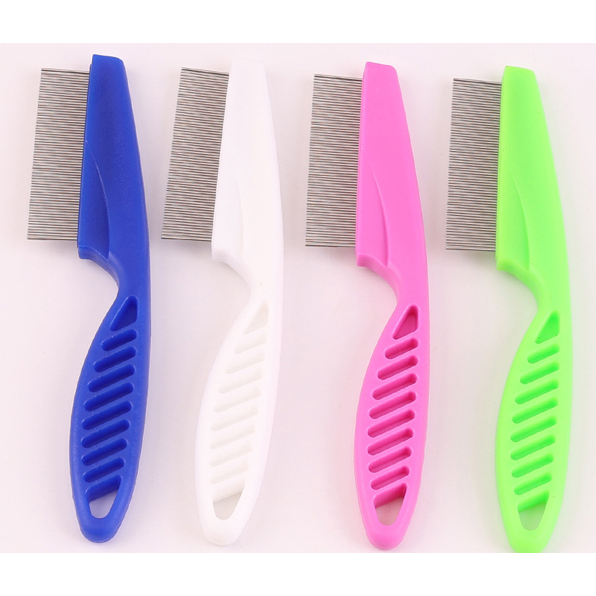 Stainless Steel Pet Comb With Plastic Handle 4