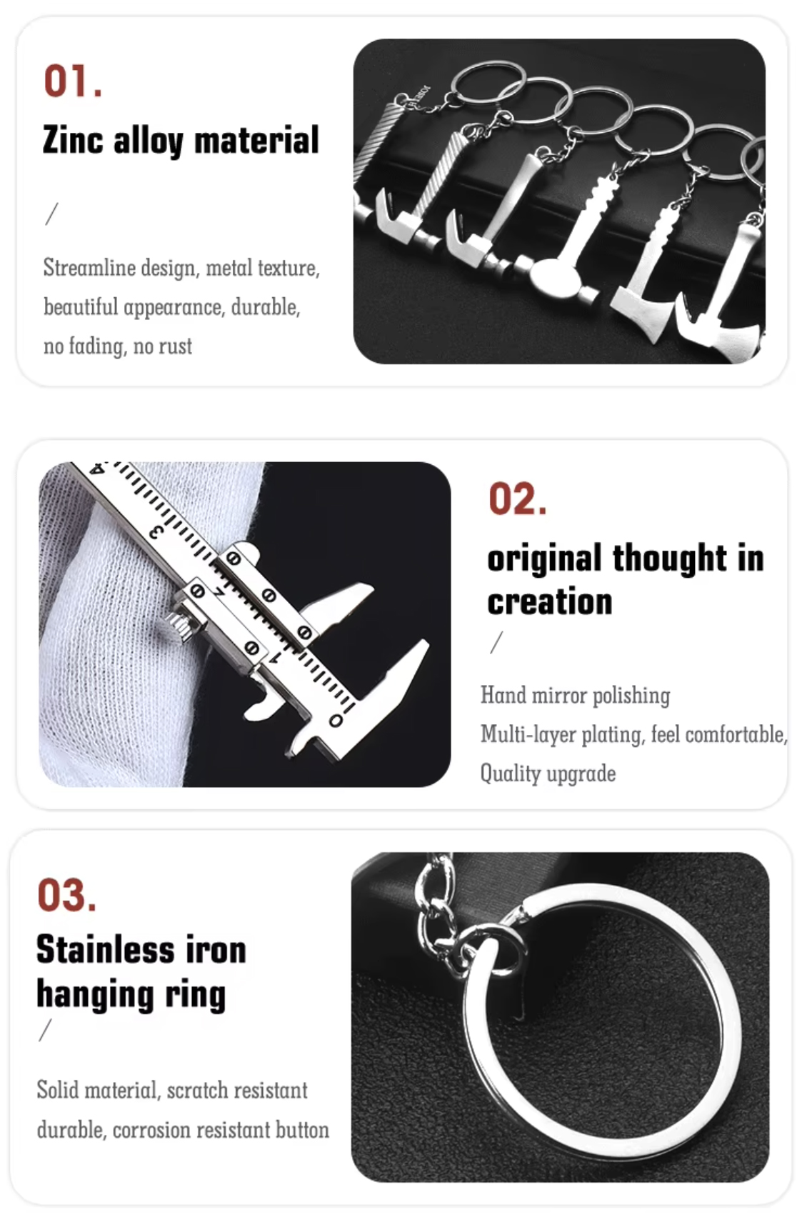 Metal Mini Tool Hardware Keychain 2