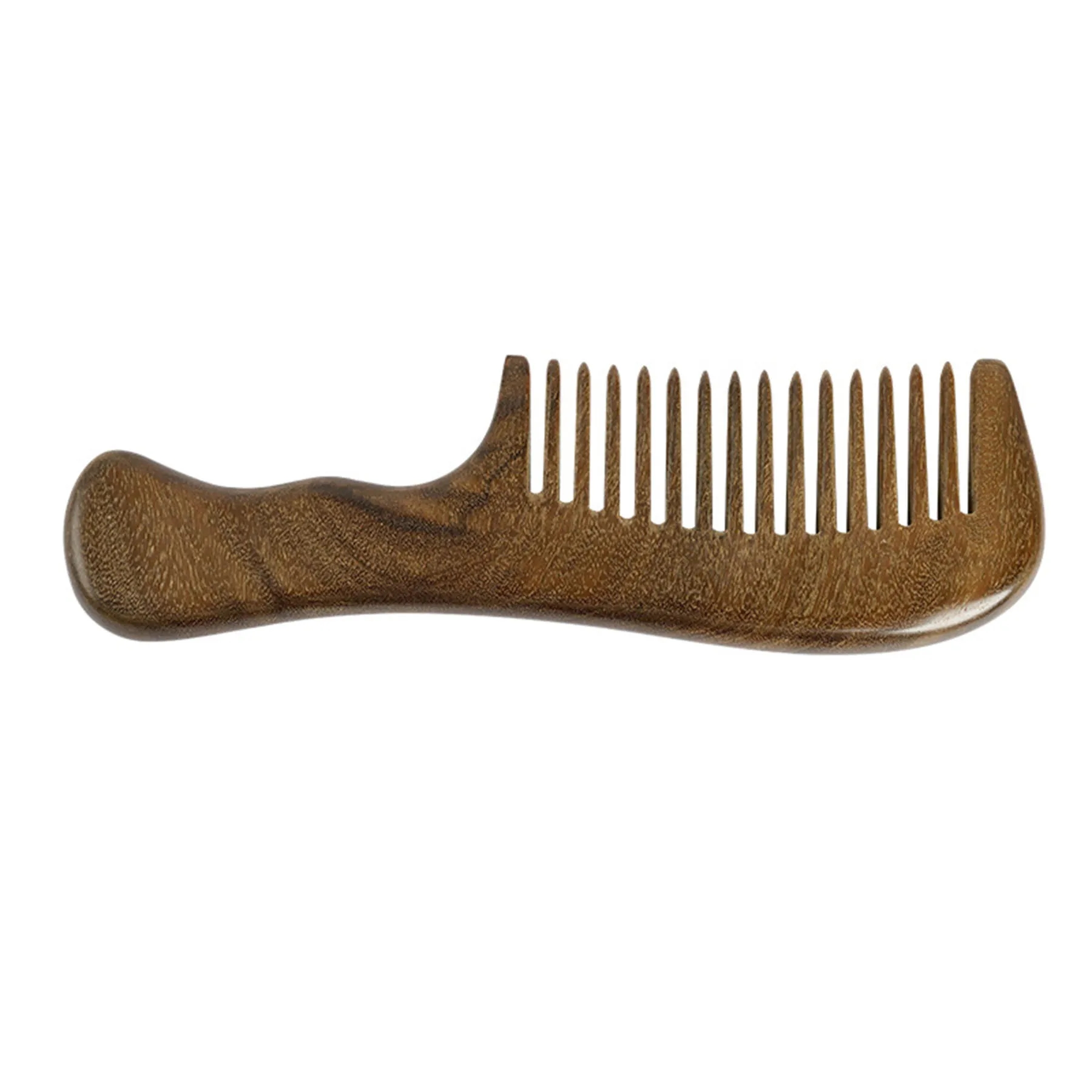Natural Green Sandalwood Wide Tooth Hair Comb 4