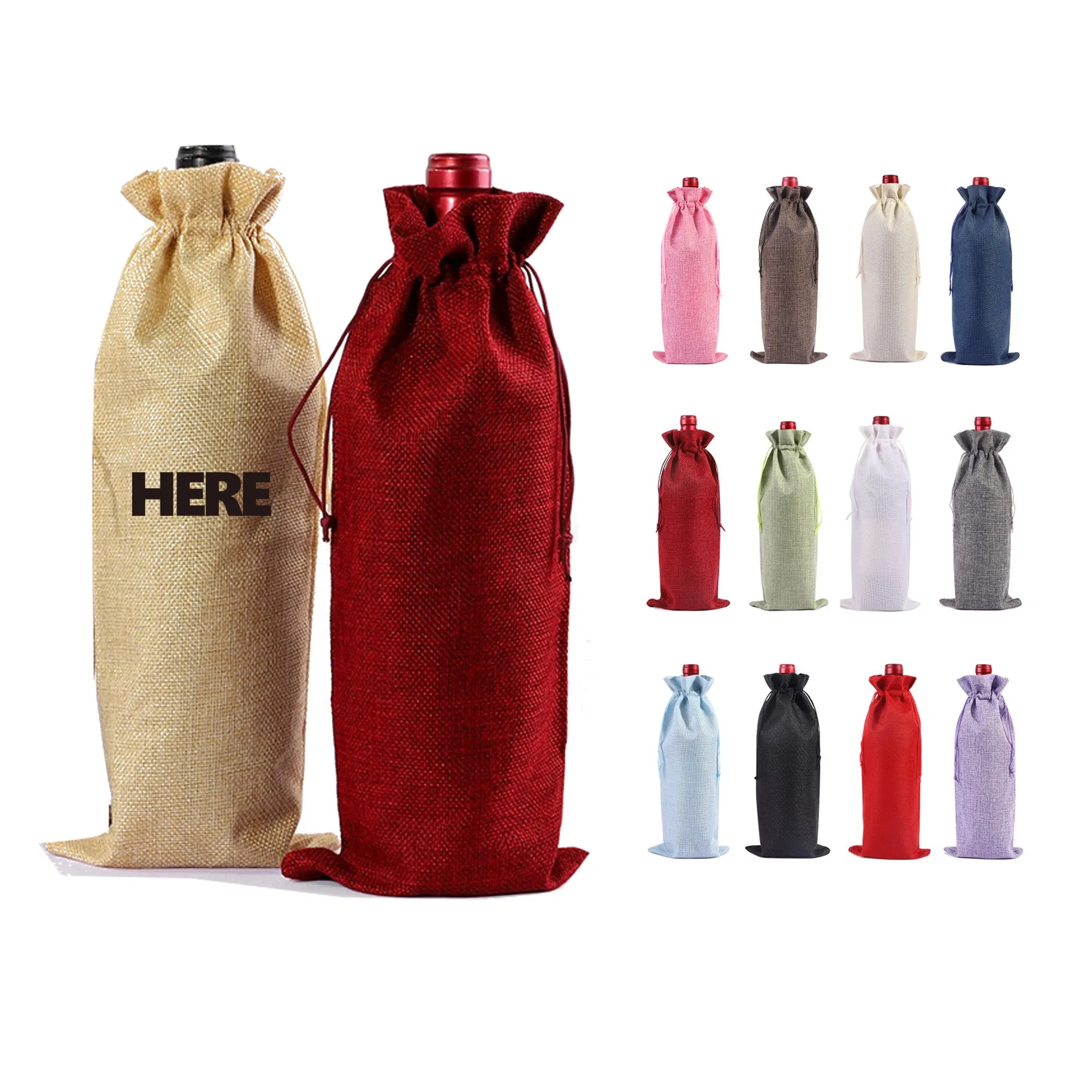 Wine Bottle Bag With Drawstring 10pcs 13