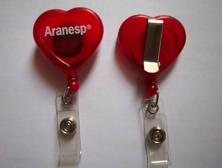 Novelty Design Love Heart Shape Retractable Badge Reels 1