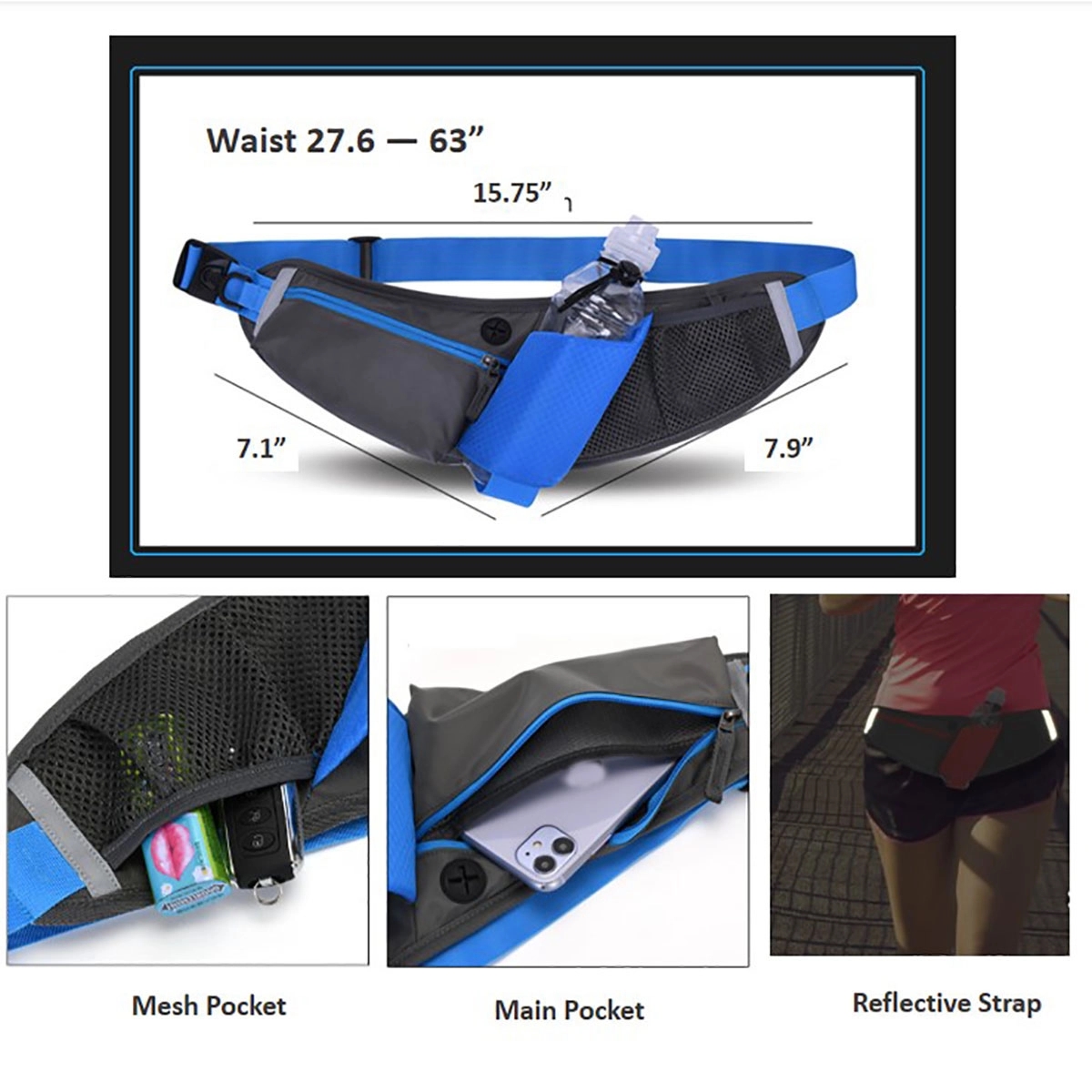 Waist Bag Fanny Pack With Water Bottle Holder 1