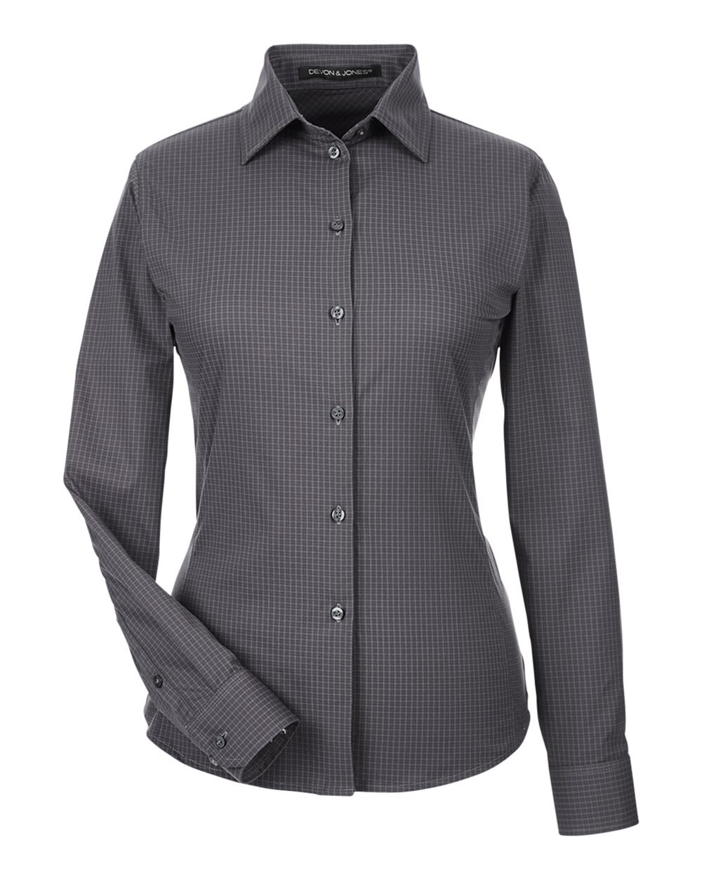Women's CrownLux Performance® Tonal Mini Check Woven Dress Shirt - DG535W 9