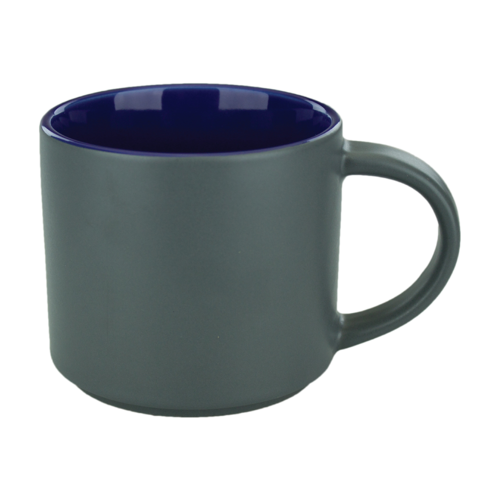 16 oz Dark Blue In Satin Gray Out Norwich Mug
