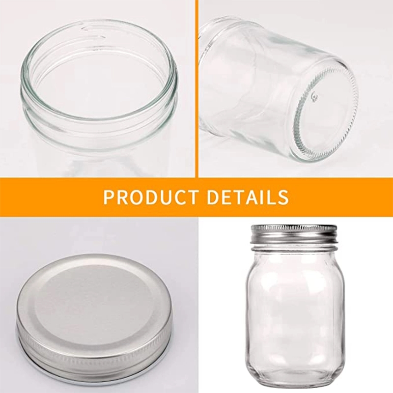 Clear 16Oz Glass Jars With Lids 2